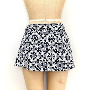 Athletic Swim Skirt Star Print Retro Coastal Monochromatic Festival Size XS